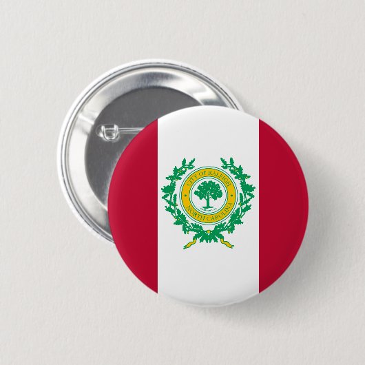 Vlag van Raleigh, North Carolina Pinback Button (Voorkant /achterkant)