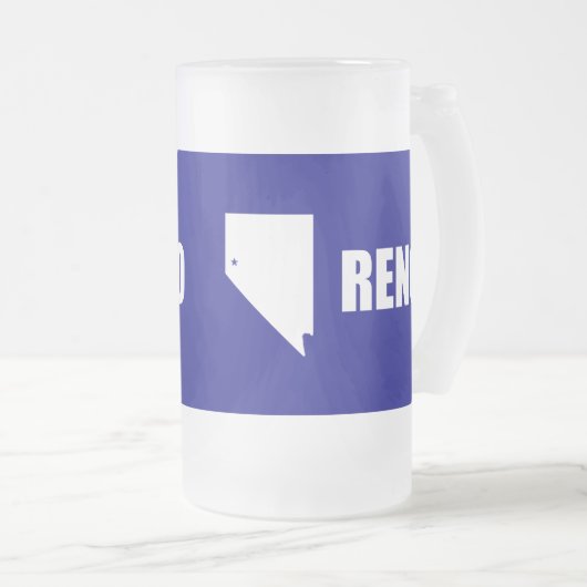 Vlag van Reno, Nevada Frosted Glass Beer Mok (Voorkant rechts)