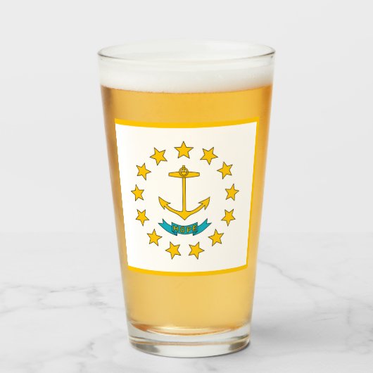 vlag van Rhode Island Glas (Voorkant gevuld)