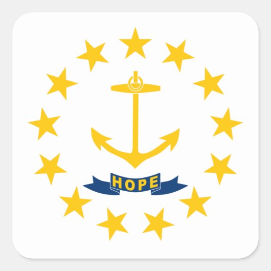 Vlag van Rhode Island Vierkante Sticker (Voorkant)