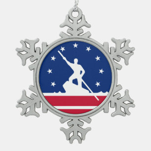 Vlag van Richmond, Virginia Snowflake Pewter Chris Tin Sneeuwvlok Ornament