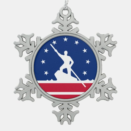 Vlag van Richmond, Virginia Snowflake Pewter Chris Tin Sneeuwvlok Ornament (Voorkant)