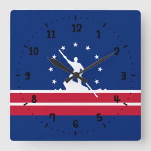 Vlag van Richmond, Virginia Square Wall Clock Vierkante Klok