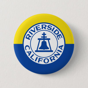 Vlag van Riverside, Californië Ronde Button 5,7 Cm