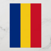Vlag van Roemenië Folie Uitnodiging (Voorkant)
