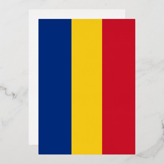 Vlag van Roemenië Folie Uitnodiging (Voorkant / Achterkant)