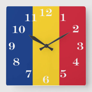 Vlag van Roemenië Vierkante Klok