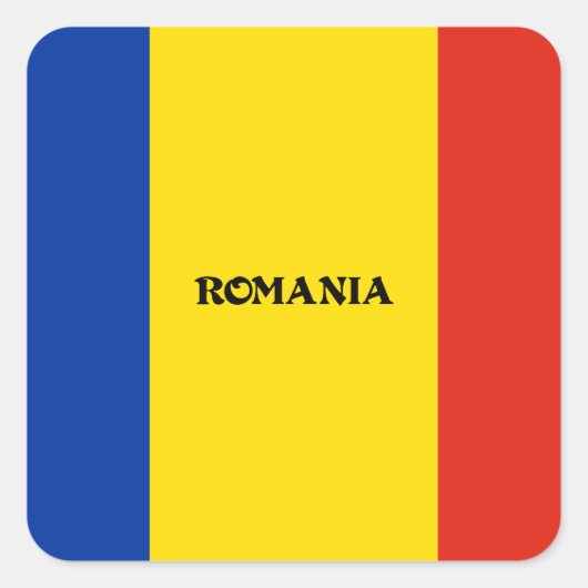 Vlag van Roemenië Vierkante Sticker (Voorkant)