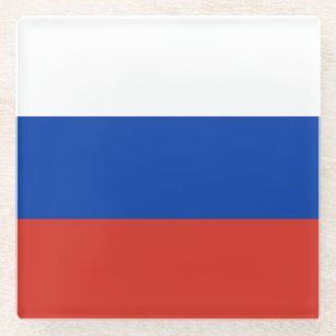 Vlag van Rusland Glazen Onderzetter