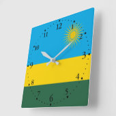 Vlag van Rwanda Vierkante Klok (Hoek)
