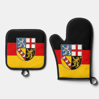 Vlag van Saarland Baby Bijter Ovenwant & Pannenlap Set
