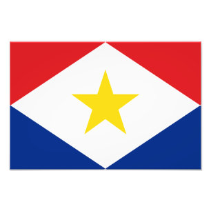 Vlag van Saba Foto Afdruk
