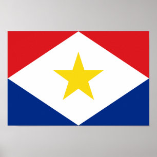 Vlag van Saba Poster