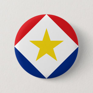 Vlag van Saba Ronde Button 5,7 Cm