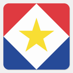 Vlag van Saba Vierkante Sticker