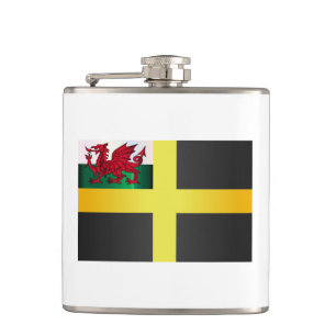 Vlag van Saint David of Wales Heupfles