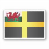 Vlag van Saint David of Wales Sticker (Voorkant)
