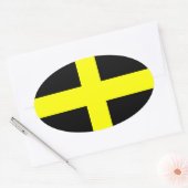 Vlag van Saint David (Wales) Ovale Sticker (Envelop)