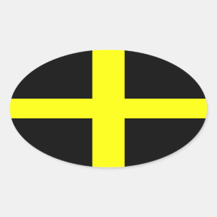Vlag van Saint David (Wales) Ovale Sticker