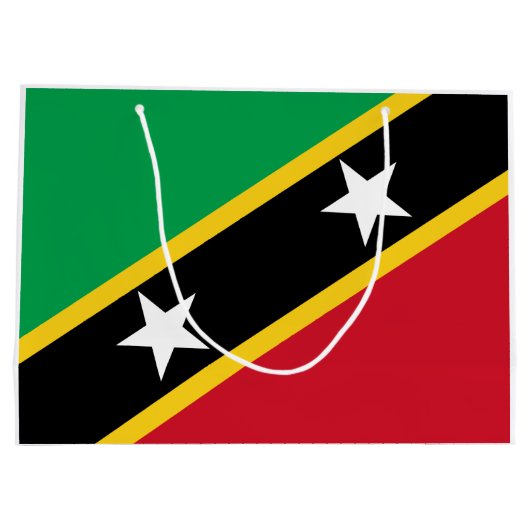 Vlag van Saint Kitts en Nevis (Caraïbisch gebied) Groot Cadeauzakje (Achterkant)