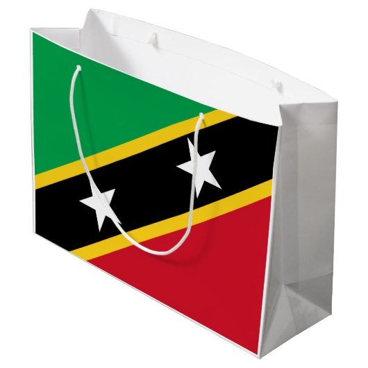 Vlag van Saint Kitts en Nevis (Caraïbisch gebied) Groot Cadeauzakje (Achterkant Gekanteld)