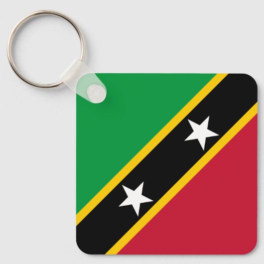 Vlag van Saint Kitts en Nevis Sleutelhanger (Voorkant)