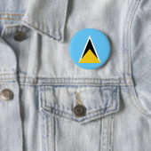 Vlag van Saint Lucia Ronde Button 5,7 Cm (In situ)