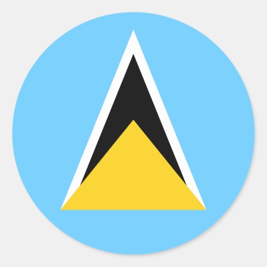Vlag van Saint Lucia Ronde Sticker (Voorkant)