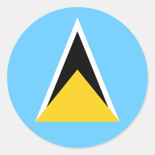 Vlag van Saint Lucia Ronde Sticker