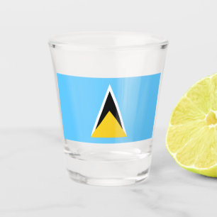 Vlag van Saint Lucia (Saint Lucia) (Caribisch gebi Shot Glas