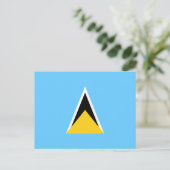 Vlag van Saint Lucia, vlag van Saint Lucia Briefkaart (Staand voorkant)