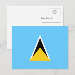 Vlag van Saint Lucia, vlag van Saint Lucia Briefkaart