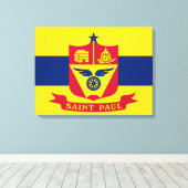 Vlag van Saint Paul (Minnesota) Canvas Afdruk (Insitu (Houten vloer))