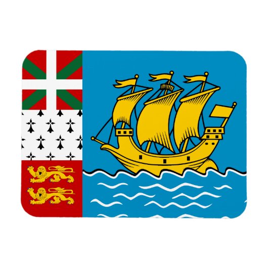 Vlag van Saint-Pierre en Miquelon Magneet (Horizontaal)