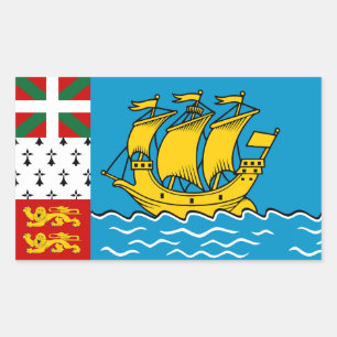 Vlag van Saint-Pierre en Miquelon Rechthoekige Sticker