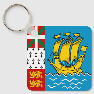 Vlag van Saint Pierre en Miquelon Sleutelhanger