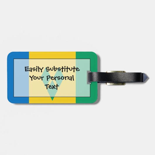 Vlag van Saint Vincent Easy ID Personal Bagagelabel (Achterkant horizontaal)