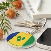 Vlag van Saint Vincent en de Grenadines Charmant Sleutelhanger (Voorkant Rechts)