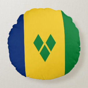 Vlag van Saint Vincent Rond Kussen