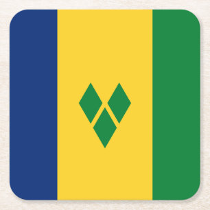 Vlag van Saint Vincent Vierkante Kartonnen Onderzetter