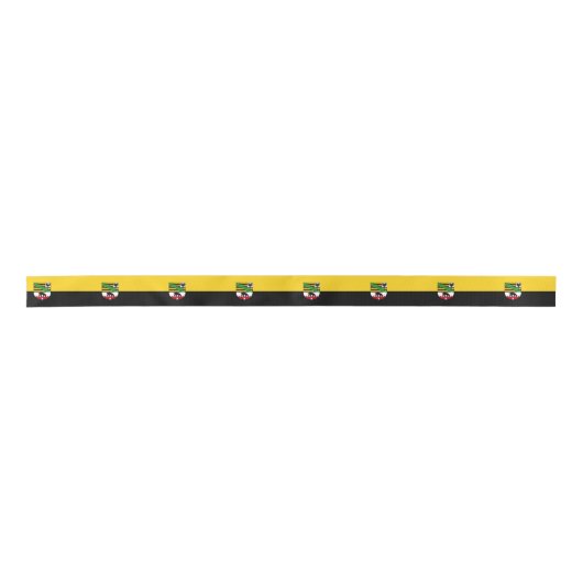Vlag van Saksen-Anhalt Satin Ribbon Lint (Voorkant)