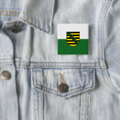 Vlag van Saksen-Button Vierkante Button 5,1 Cm (In situ)
