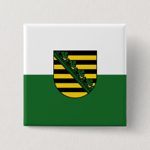 Vlag van Saksen-Button Vierkante Button 5,1 Cm
