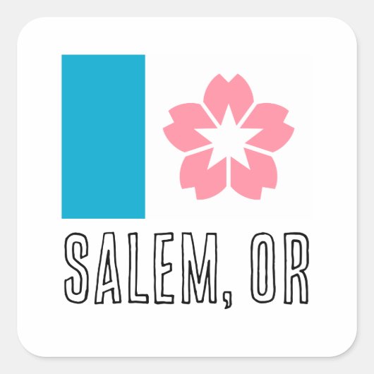 Vlag van Salem, Oregon Vierkante Sticker (Voorkant)