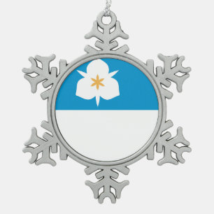 Vlag van Salt Lake City, Utah Tin Sneeuwvlok Ornament