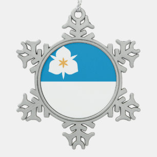 Vlag van Salt Lake City, Utah Tin Sneeuwvlok Ornament