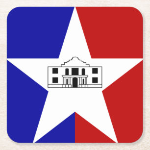 Vlag van San Antonio, Texas Square Paper Onderzett Vierkante Kartonnen Onderzetter