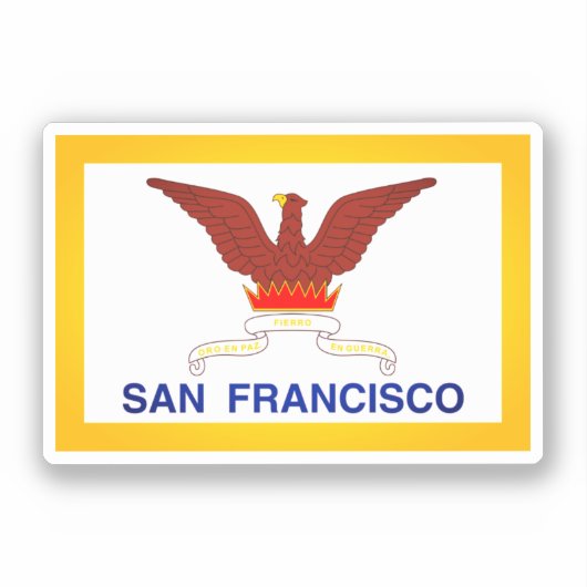 Vlag van San Francisco, CA Sticker (Voorkant)