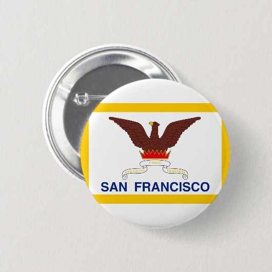 Vlag van San Francisco, Californië Pinback Button (Voorkant /achterkant)