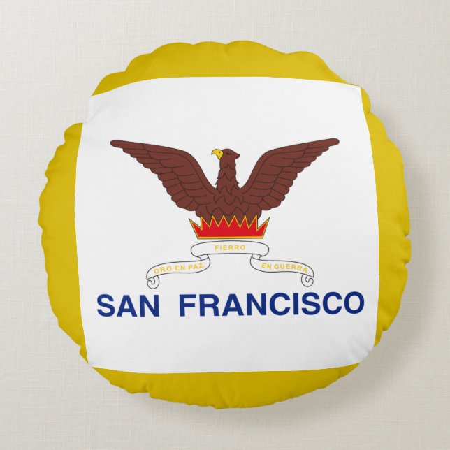 vlag van San Francisco (Californië) Rond Kussen (Voorkant)